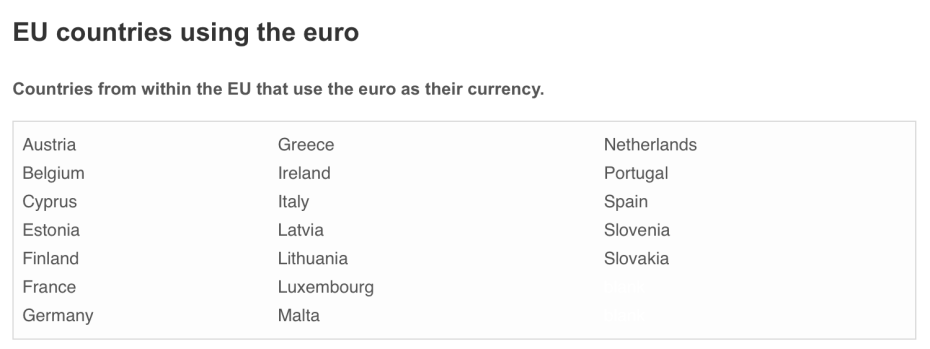 Don't use euro